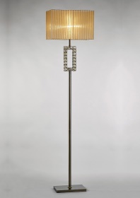 Florence Antique Brass Crystal Floor Lamps Diyas Shaded Floor Lamps